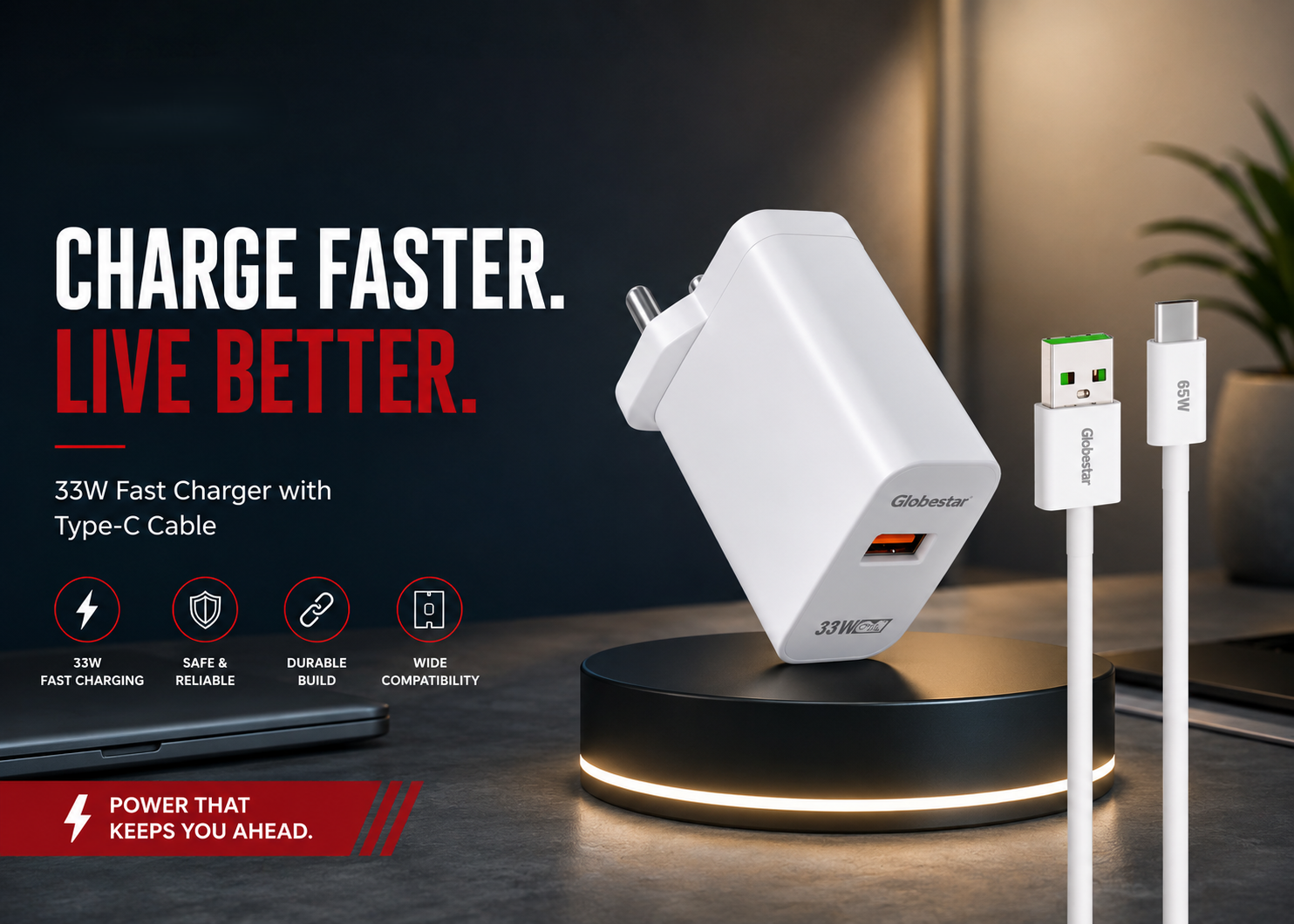 Mobile Chargers globestar 33w charger advertisement
