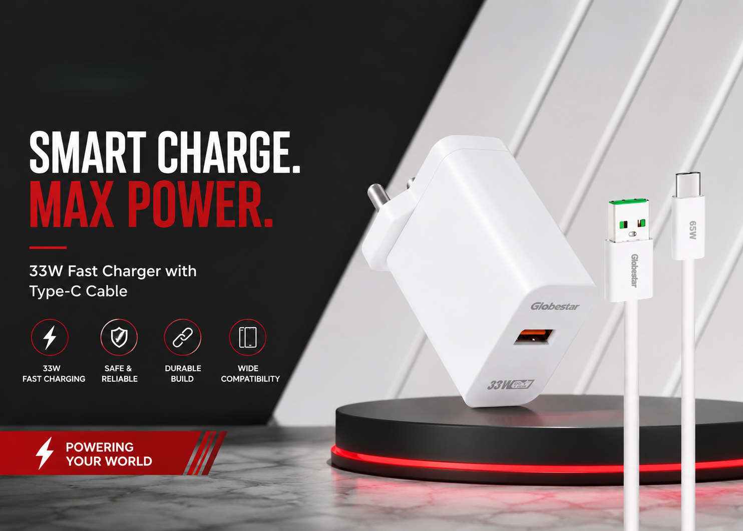 Mobile Chargers globestar 33w smart charge ad