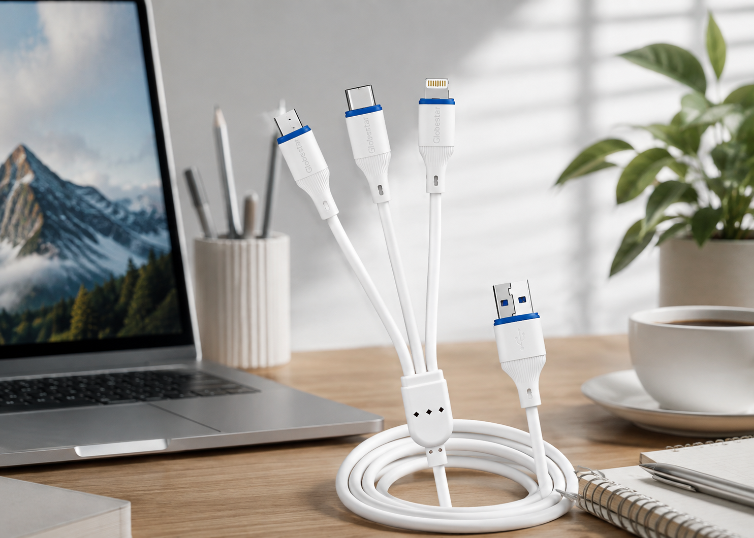 globestar cable on a bright workspace