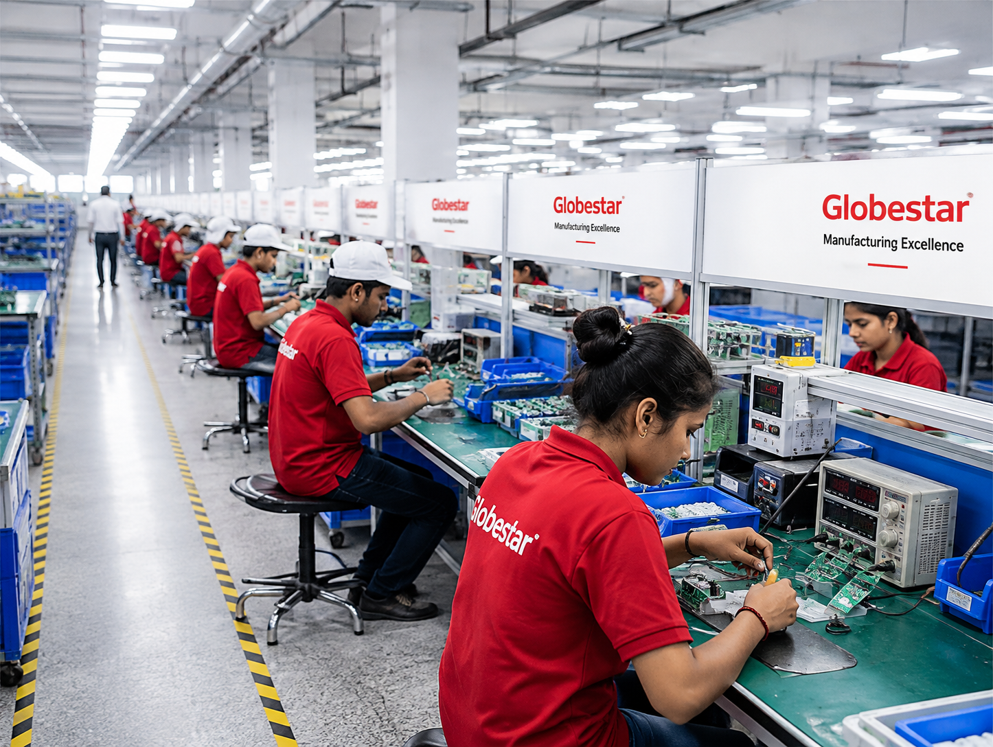 modern electronics assembly line